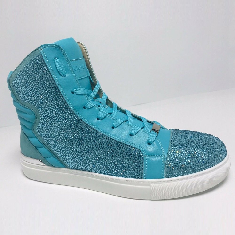 Men's Jump by J75 Turquoise Jeweled Sparta Hi Fashion Sneakers